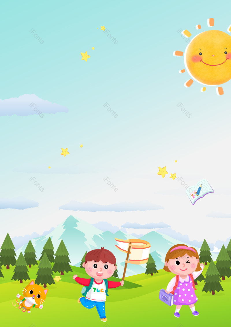 夏日卡通手绘欢乐六一儿童节日背景,插画/手绘图,插画/手绘图库,插画/手绘图下载,插画/手绘